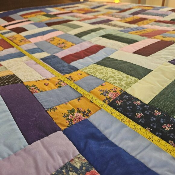 Quilt Amish Handmade Rail Fence 67x80 Full-Size Bed Oversized Twin Lancaster PA - Picture 7 of 11